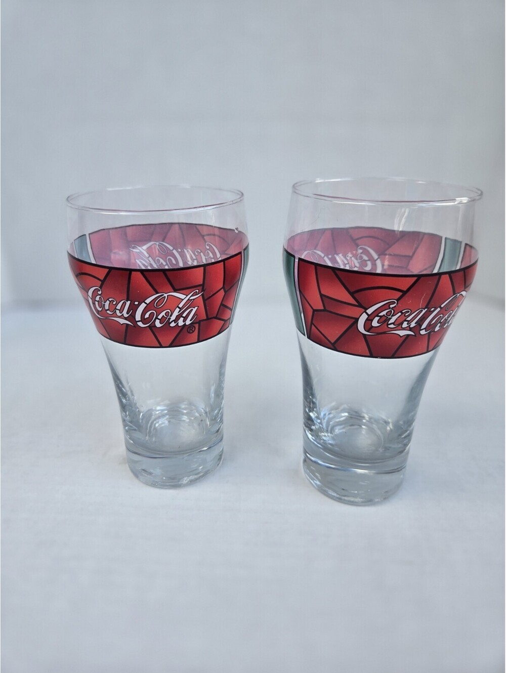 Coca-Cola Stained Glass Design Drinking Glasses